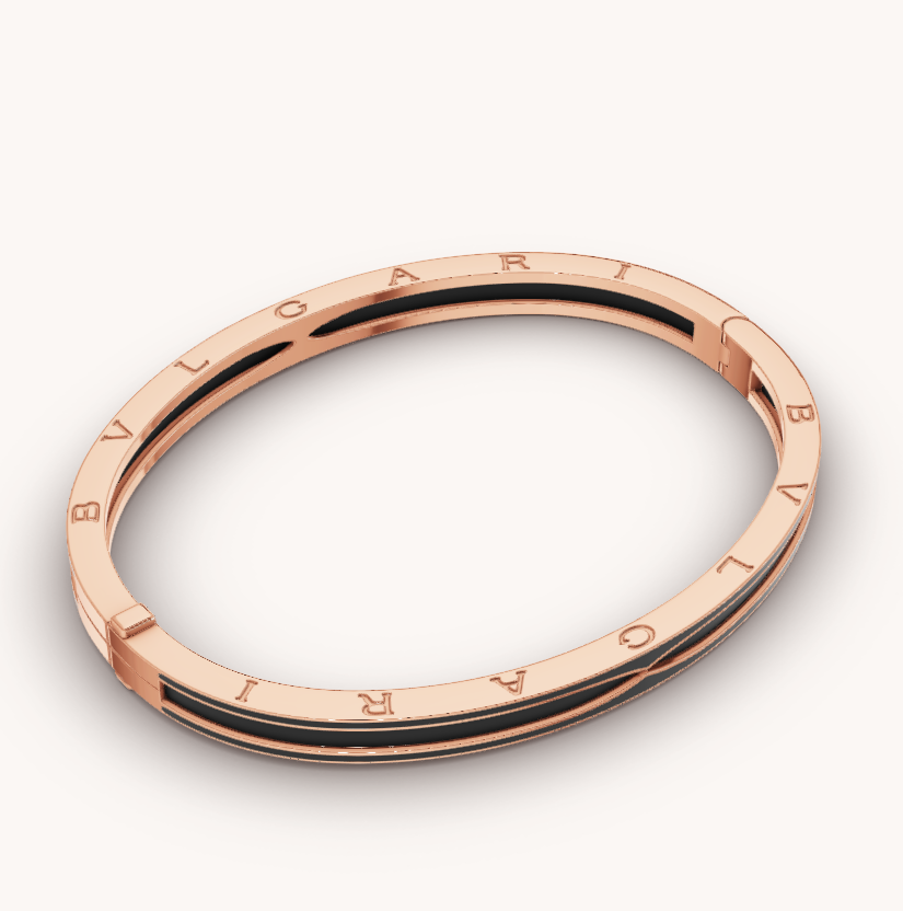 [Rose Jewels]ZERO 1 PINK GOLD WITH MATTE BLACK CERAMIC BRACELET