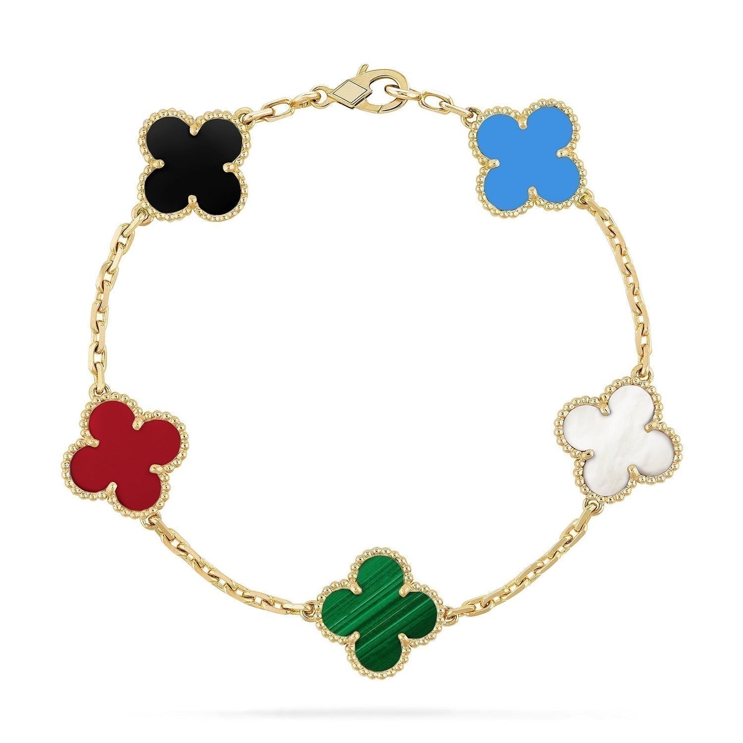 [ROSE]CLOVER 5 MOTIFS MULTICOLOR  BRACELET