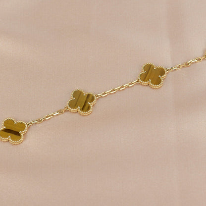 [ROSE]CLOVER  5 MOTIFS TIGER EYE BRACELET