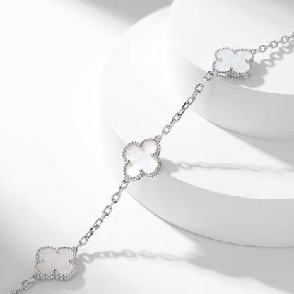 [ROSE]CLOVER 10 MOTIFS WHITE MOTHER OF PEARL NECKLACE