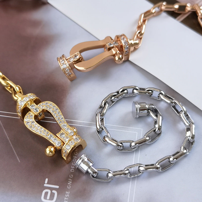 [Rose Jewels]FORCE LARGE HORSESHOE CLASP  METAL BRACELET