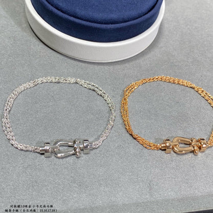 [Rose Jewels]FORCE SMALL HORSESHOE  DIAMOND CHAIN ROPE BRACELET