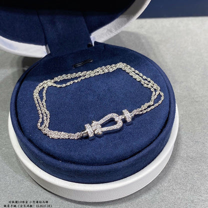 [Rose Jewels]FORCE SMALL HORSESHOE  DIAMOND CHAIN ROPE BRACELET