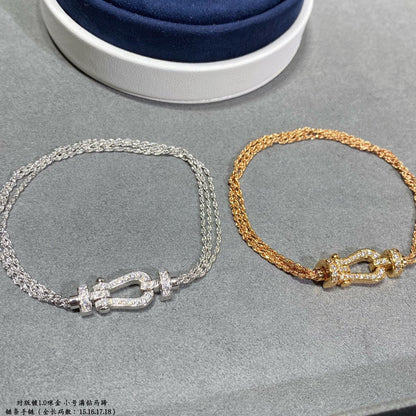 [Rose Jewels]FORCE SMALL HORSESHOE  DIAMOND CHAIN ROPE BRACELET