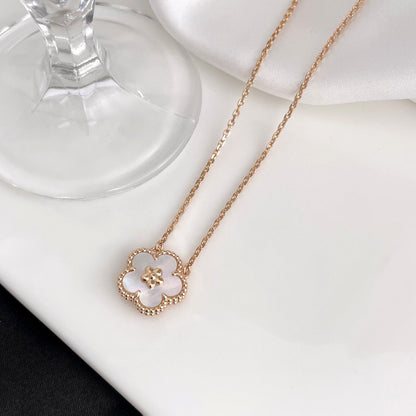 [ROSE]LUCKY  WHITE MOP  PLUM BLOSSOM NECKLACE