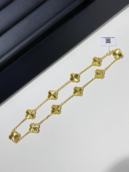 [ROSE]Clover 10 Motifs Gold Necklace