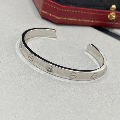 [ROSE]LOVE BRACELET 6.1MM 1 DIAMOND OPEN CUFF