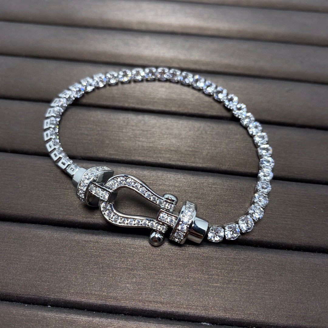 [Rose Jewels]FORCE  LARGE HORSESHOE FULL DIAMOND TENNIS BRACELET