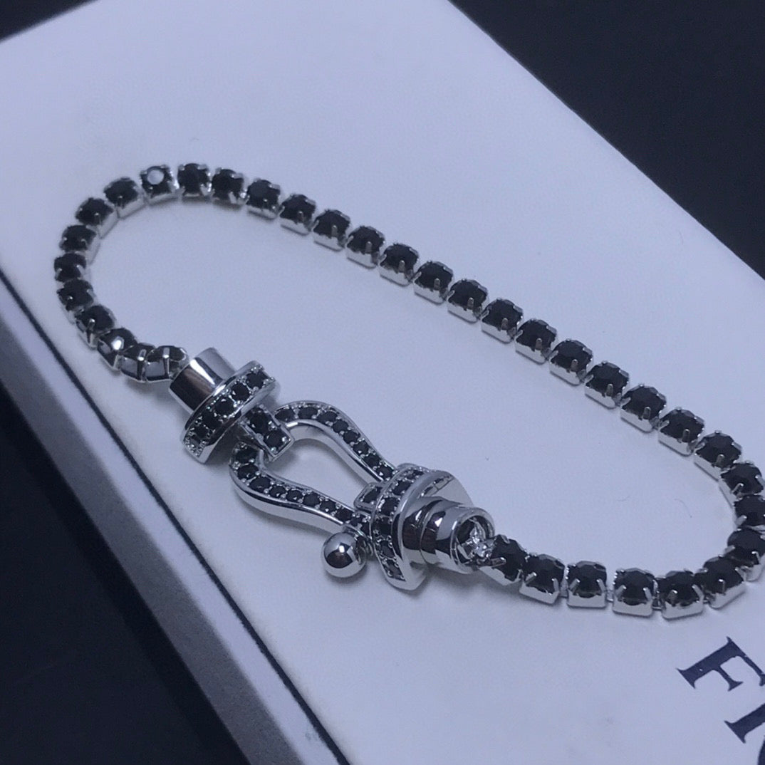 [Rose Jewels]FORCE  LARGE HORSESHOE FULL DIAMOND TENNIS BRACELET