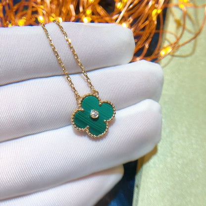 [ROSE]CLOVER 15MM DIAMOND TURQUOISE NECKLACE