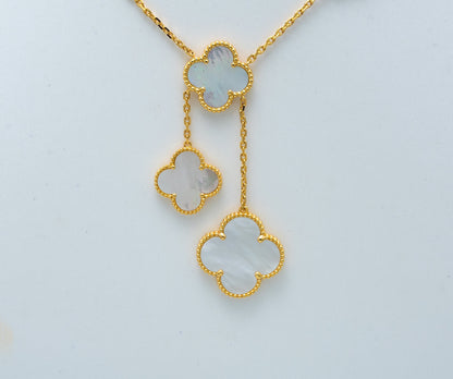 [ROSE]CLOVER MOTHER OF PEARL NECKLACE 6 MOTIF