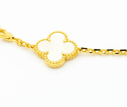 [ROSE]CLOVER BRACELET 5 MOTIFS ONYX MOP