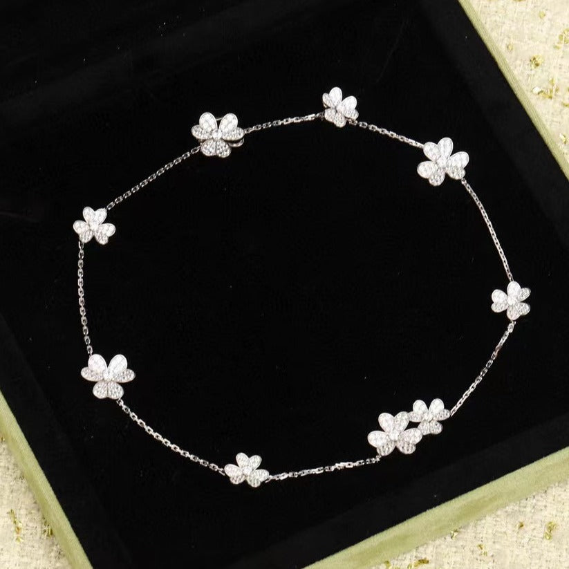 [ROSE]FRIVOLE SILVER 9 FLOWERS NECKLACE