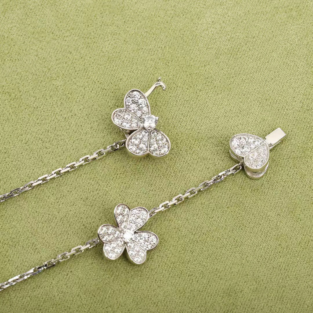 [ROSE]FRIVOLE SILVER 9 FLOWERS NECKLACE