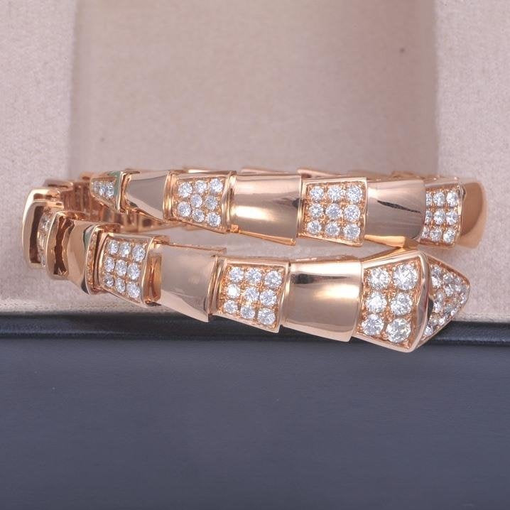 [Rose Jewels]SERPENTI WIDE BRACELET PINK GOLD DIAMOND