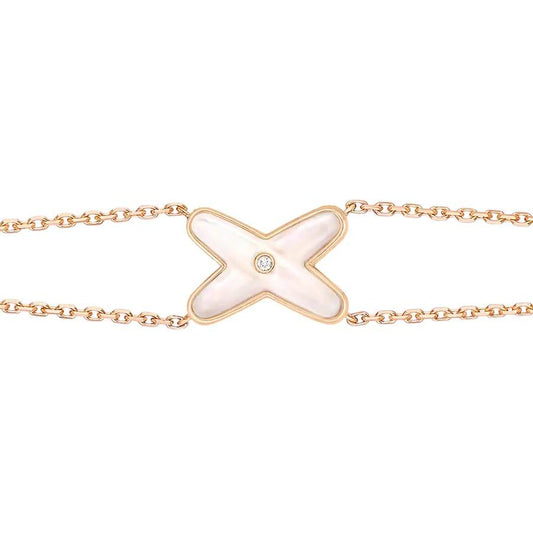 [Rose Jewels]JEUX BRACELET WHITE MOP PINK GOLD 1 DIAMOND