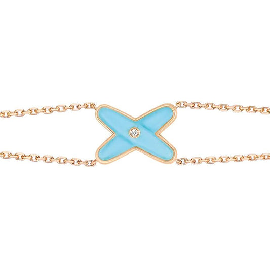 [Rose Jewels]JEUX BRACELET TURQUOISE PINK GOLD 1 DIAMOND