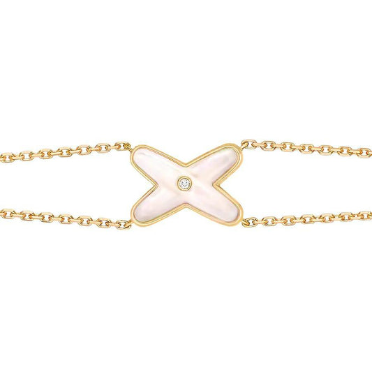 [Rose Jewels]JEUX BRACELET WHITE MOP GOLD 1 DIAMOND