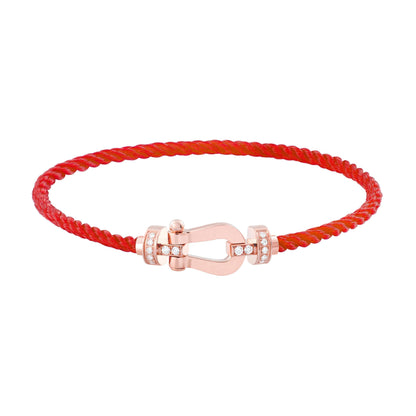 [Rose Jewels]FORCE 10 HALF DIAMOND PINK GOLD RED CORDERI LARGE AND MEDIUM MODEL