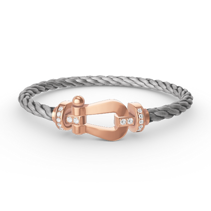 [Rose Jewels]FORCE LARGE HORSESHOE HALF DIAMOND BRACELET ROSE GOLD