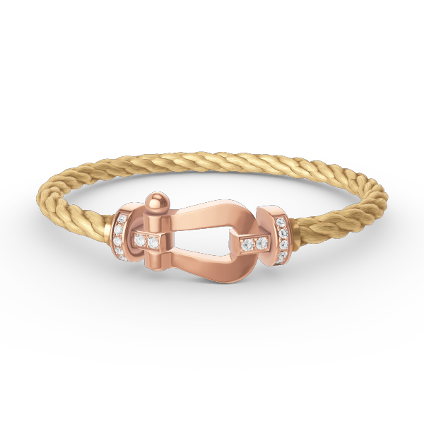 [Rose Jewels]FORCE LARGE HORSESHOE HALF DIAMOND BRACELET ROSE GOLD