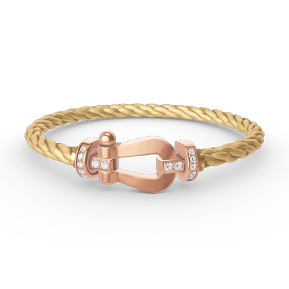 [Rose Jewels]FORCE LARGE HORSESHOE HALF DIAMOND BRACELET ROSE GOLD