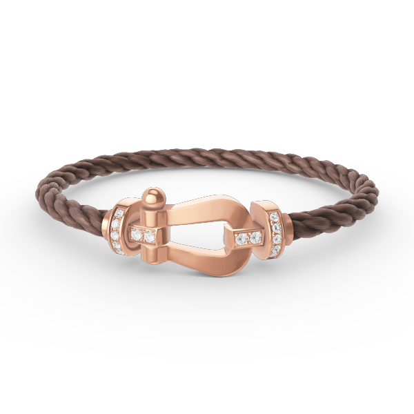 [Rose Jewels]FORCE LARGE HORSESHOE HALF DIAMOND BRACELET ROSE GOLD