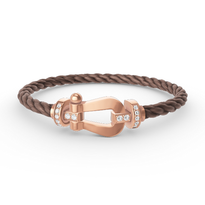 [Rose Jewels]FORCE LARGE HORSESHOE HALF DIAMOND BRACELET ROSE GOLD