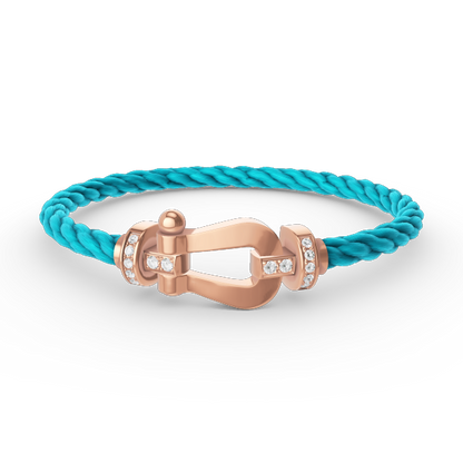 [Rose Jewels]FORCE LARGE HORSESHOE HALF DIAMOND BRACELET ROSE GOLD