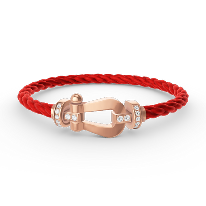 [Rose Jewels]FORCE LARGE HORSESHOE HALF DIAMOND BRACELET ROSE GOLD