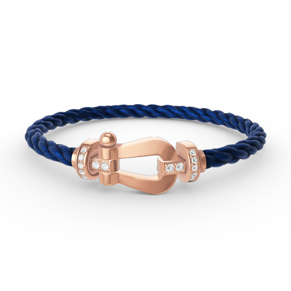 [Rose Jewels]FORCE LARGE HORSESHOE HALF DIAMOND BRACELET ROSE GOLD