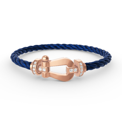 [Rose Jewels]FORCE LARGE HORSESHOE HALF DIAMOND BRACELET ROSE GOLD