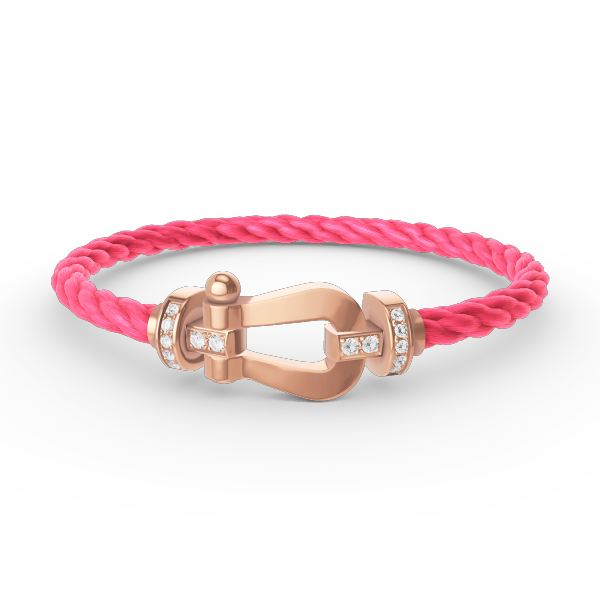 [Rose Jewels]FORCE LARGE HORSESHOE HALF DIAMOND BRACELET ROSE GOLD