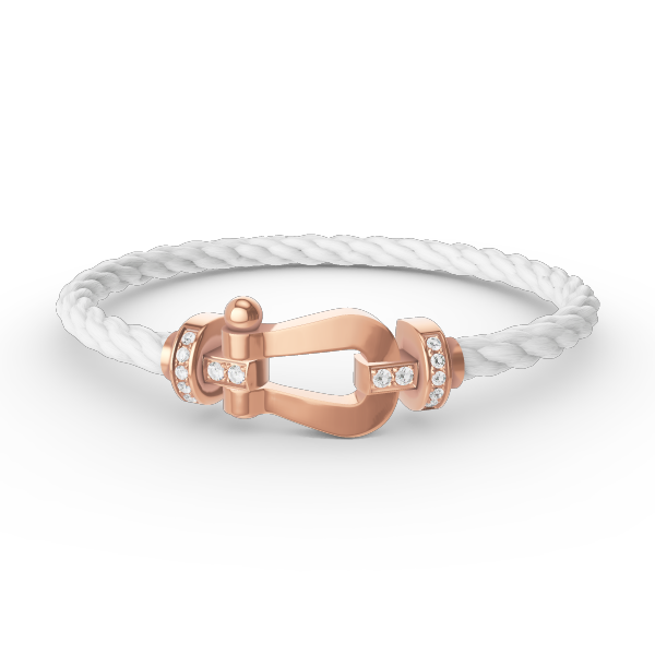 [Rose Jewels]FORCE LARGE HORSESHOE HALF DIAMOND BRACELET ROSE GOLD