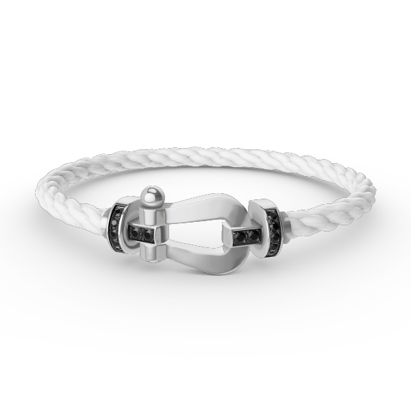 [Rose Jewels]FORCE LARGE HORSESHOE BLACK DIAMOND BRACELET SILVER