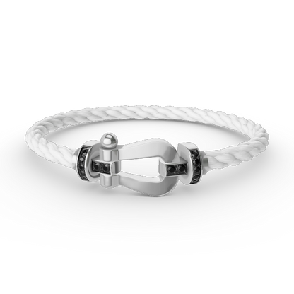 [Rose Jewels]FORCE LARGE HORSESHOE BLACK DIAMOND BRACELET SILVER