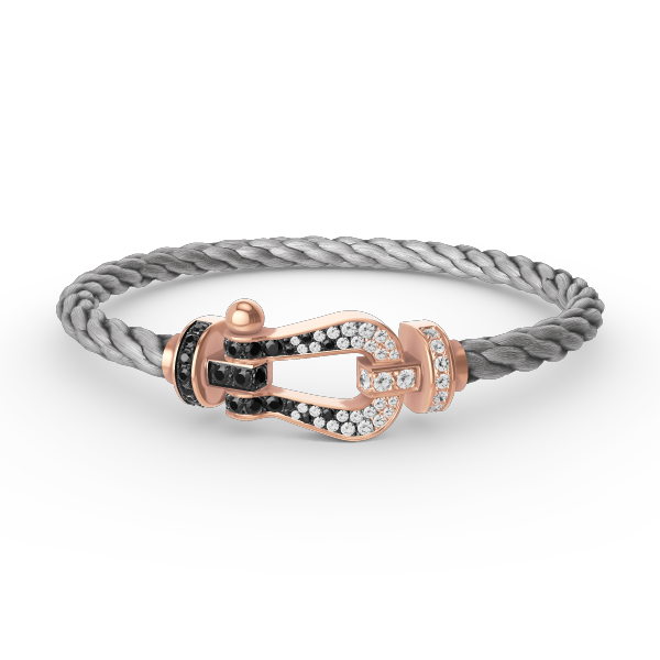 [Rose Jewels]FORCE LARGE HORSESHOE BLACK WHITE DIAMOND BRACELET ROSE GOLD