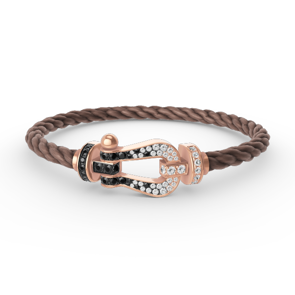 [Rose Jewels]FORCE LARGE HORSESHOE BLACK WHITE DIAMOND BRACELET ROSE GOLD