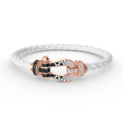 [Rose Jewels]FORCE LARGE HORSESHOE BLACK WHITE DIAMOND BRACELET ROSE GOLD