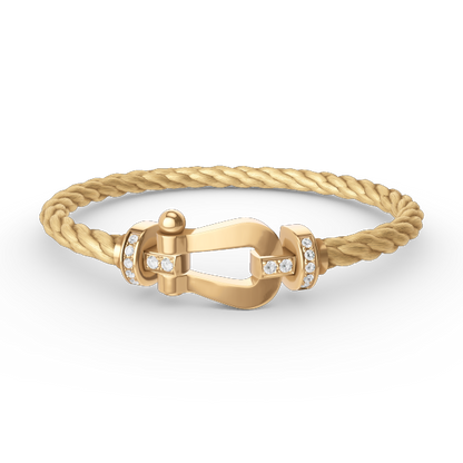 [Rose Jewels]FORCE LARGE HORSESHOE HALF DIAMOND BRACELET GOLD