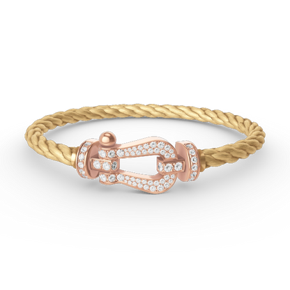 [Rose Jewels]FORCE LARGE HORSESHOE FULL DIAMOND BRACELET ROSE GOLD