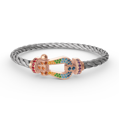 [Rose Jewels]FORCE LARGE HORSESHOE  COLORED DIAMOND BRACELET ROSE GOLD