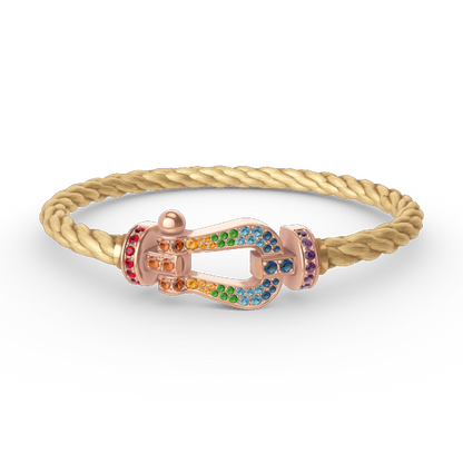 [Rose Jewels]FORCE LARGE HORSESHOE  COLORED DIAMOND BRACELET ROSE GOLD