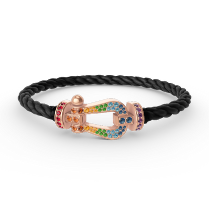 [Rose Jewels]FORCE LARGE HORSESHOE  COLORED DIAMOND BRACELET ROSE GOLD