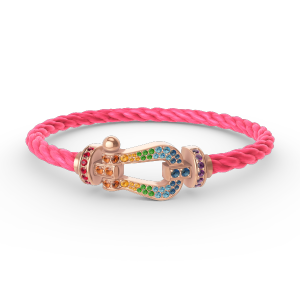 [Rose Jewels]FORCE LARGE HORSESHOE  COLORED DIAMOND BRACELET ROSE GOLD