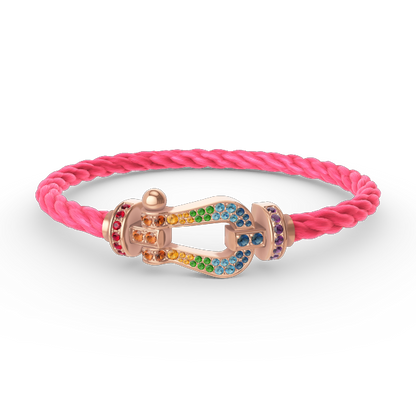 [Rose Jewels]FORCE LARGE HORSESHOE  COLORED DIAMOND BRACELET ROSE GOLD