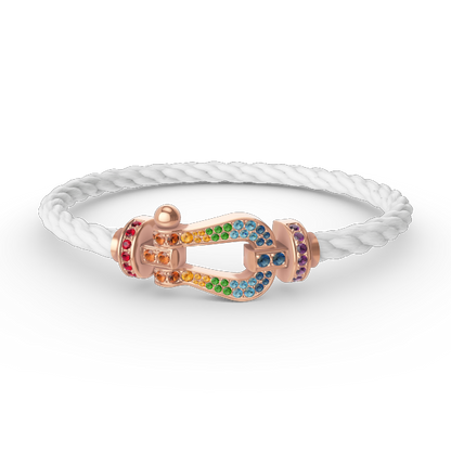 [Rose Jewels]FORCE LARGE HORSESHOE  COLORED DIAMOND BRACELET ROSE GOLD