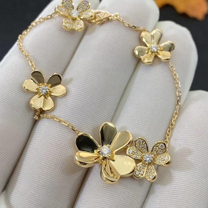 [ROSE]FRIVOLE GOLD 5 FLOWERS BRACELET