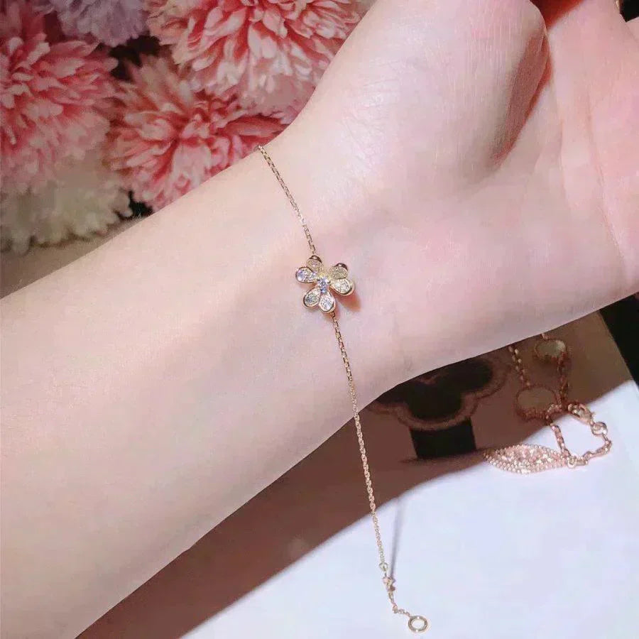 [ROSE]FRIVOLE GOLD FLOWER DIAMOND BRACELET