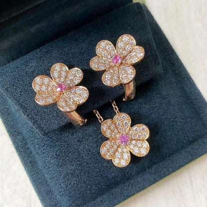 [ROSE]FRIVOLE ROSE GOLD FLOWER DIAMOND NECKLACE